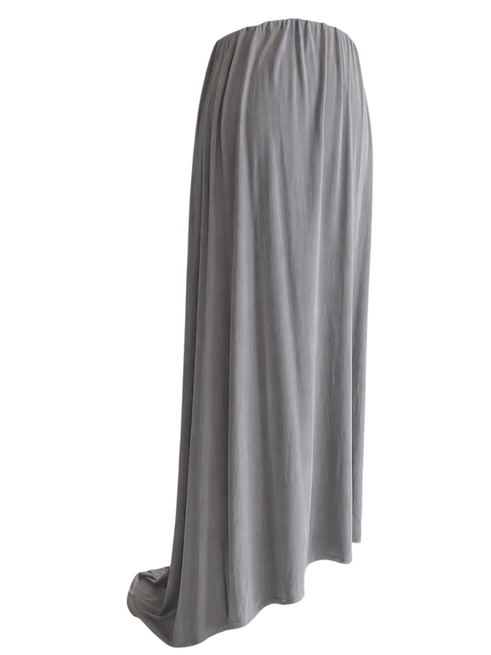 Riller Gray Maxi Skirt with High-Low Hem
